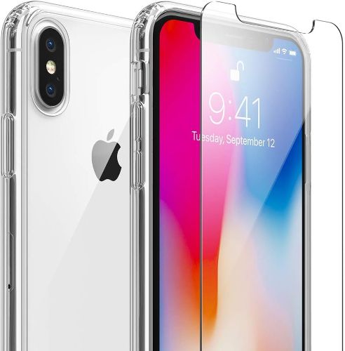 NZcloud 3 in 1 Combo Screen Protector x 2 & Clear Phone Case for iPhone XS / Brand New